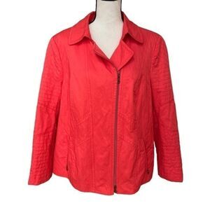 CORAL Bianca WOMEN Jacket COTTON Blend Stitch STRIPES, Sz 16 or 46EU